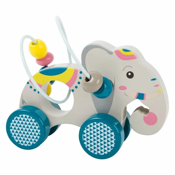 Small Foot - Wooden Push Figure Elephant with Moto